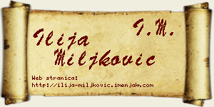 Ilija Miljković vizit kartica